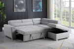 Grey Fabric Sleeper Bed With Storage Ottoman KF7019