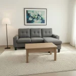 Grey Fabric Reversible Sectional Sofa 1867A
