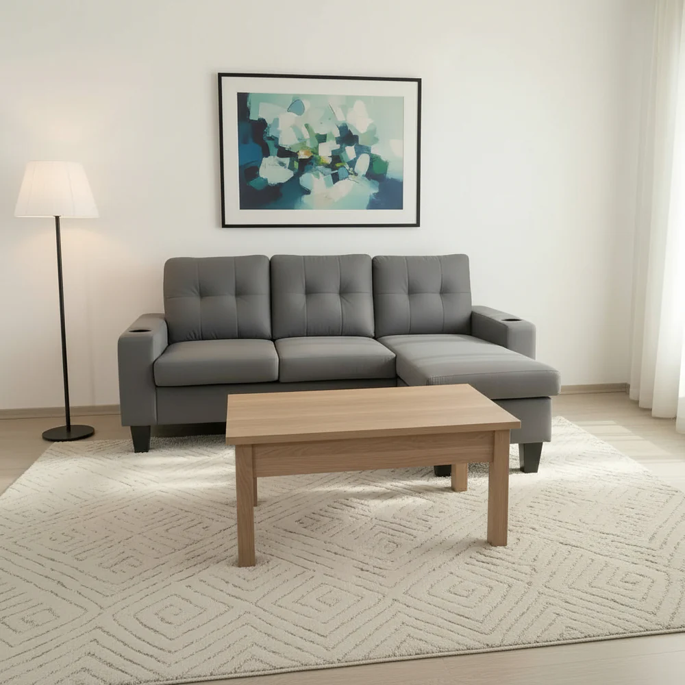 1867A__ectional_sofa_grey (1) Grey Fabric Reversible Sectional Sofa 1867A - Image 1