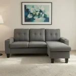 Grey Fabric Reversible Sectional Sofa 1867A - Image 3