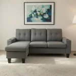 Grey Fabric Reversible Sectional Sofa 1867A - Image 2
