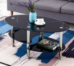 Black Marble Glass Coffee Table 2028 - Image 2