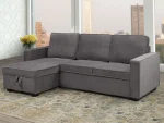 Grey Sectional with Pull-Out Bed & Storage Chaise - 20641