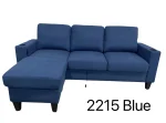 Blue Fabric Reversible Sectional Sofa With USB Port and Side Pocket 2215 - Image 2