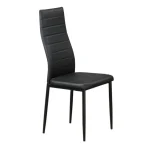Round Tempered Clear Glass Dining Table with 4 Black Chairs IF-1429/5053 - Image 2
