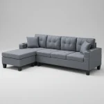 Reversible Sectional Sofa Grey Fabric 6212 - Image 2
