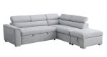 Grey Fabric Sleeper Bed With Storage Ottoman KF7019 - Image 2