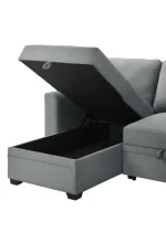 Ariadne Grey Fabric Reversible Sectional Sofa Bed 99073 - Image 6