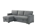 Ariadne Grey Fabric Reversible Sectional Sofa Bed 99073 - Image 5
