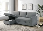 Ariadne Grey Fabric Reversible Sectional Sofa Bed 99073 - Image 4