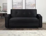 Ashley Black Velvet Sofa Bed - Image 2