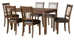 Aubin Espresso 7pc Wooden Dining Set 573322