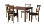Aubin Espresso 5pc Wooden Dining Set 573321