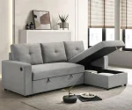 Ceillo Grey Reversible Sectional Sofa Bed With Storage Chaise RAW002 - Image 3