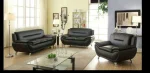 Speedy 3 PC Black Faux Leather Sofa Set 868 - Image 2