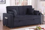 Chase Dark Grey Pull Out Sofa Bed With USB Ports & Cup Holders