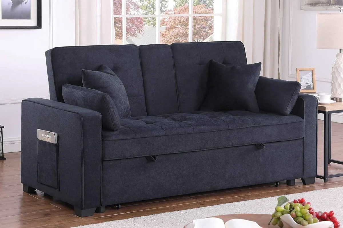 Chase-Dark-Grey-Pull-Out-Sofa-Bed-With-USB-Ports-Cup-Holders_4f0e6e8d-c1b5-4a3f-980d-2ca4af754e46 Chase Dark Grey Pull Out Sofa Bed With USB Ports & Cup Holders - Image 1