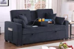 Chase Dark Grey Pull Out Sofa Bed With USB Ports & Cup Holders - Image 3