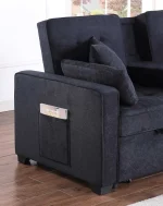 Chase Dark Grey Pull Out Sofa Bed With USB Ports & Cup Holders - Image 5