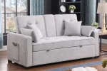 Chase Light Grey Pull Out Sofa Bed With USB Ports & Cup Holders - Image 4