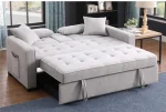 Chase Light Grey Pull Out Sofa Bed With USB Ports & Cup Holders - Image 2