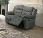 Comfort Grey Velvet Corduroy Fabric Manual Recliner Sofa Set 3665 - Image 4
