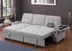 Ethan Grey Woven Fabric Reversible Sofa Bed - Image 2