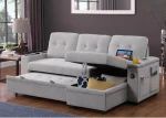 Ethan Grey Woven Fabric Reversible Sofa Bed - Image 3