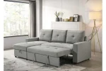 Faber Reversible Sectional Sofa with Pull-out Sleeper and Storage Chaise Smoke Grey 99996 - Image 3