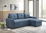 Faber Reversible Sectional Sofa Bed with Pull-out Sleeper and Storage Chaise Blue 99996 - Image 5