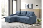 Faber Reversible Sectional Sofa Bed with Pull-out Sleeper and Storage Chaise Blue 99996