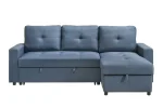 Faber Reversible Sectional Sofa Bed with Pull-out Sleeper and Storage Chaise Blue 99996 - Image 3