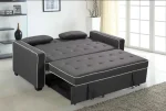 Grey Fabric Adjustable Backrest Sofa Bed with Two Toss Pillows 945 - Image 3