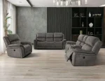 Grey Fabric Power Recliner Set With Cup Holders 8148 - Image 2