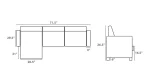 Grey Fabric Reversible Sectional Sofa 1228 - Image 3