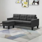 Grey Fabric Reversible Sectional Sofa 1228