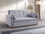 Grey Fabric Sofa Bed With Built-in Charging Station 9046 (74") - Image 2