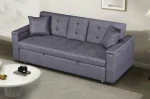 Grey Fabric Sofa Bed with Drop Down Tray - Cup Holders 211