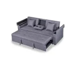Grey Fabric Sofa Bed with Drop Down Tray - Cup Holders 211 - Image 2