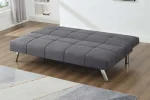 Grey Linen Fabric Buttonless Tufting Klick Klack Sofa Bed 1530 - Image 2