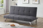 Grey Linen Fabric Buttonless Tufting Klick Klack Sofa Bed 1530