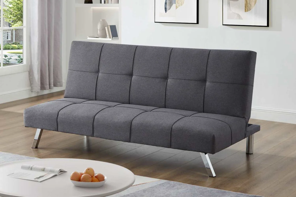 Grey-Linen-Fabric-Buttonless-Tufting-Klick-Klack-Sofa-Bed-1530_de44c3d4-90a6-40d2-a891-bdbef803225e Grey Linen Fabric Buttonless Tufting Klick Klack Sofa Bed 1530 - Image 1