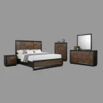 Houston Walnut Wooden Bedroom Set 1991 - Image 2