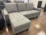 Grey Fabric Sectional Sofa with Floating Ottoman- 2209 - Image 3
