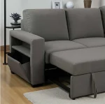 Julie Reversible Grey Fabric Sofa Bed - Image 3