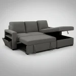 Julie Reversible Grey Fabric Sofa Bed - Image 2
