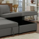 Julie Reversible Grey Fabric Sofa Bed - Image 4
