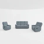 Marco Grey Fabric Manual Recliner Sofa Set 51358 - Image 3
