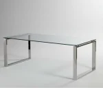 Metro 3pc Glass Coffee Table Set with Chrome Finish 3646 - Image 2