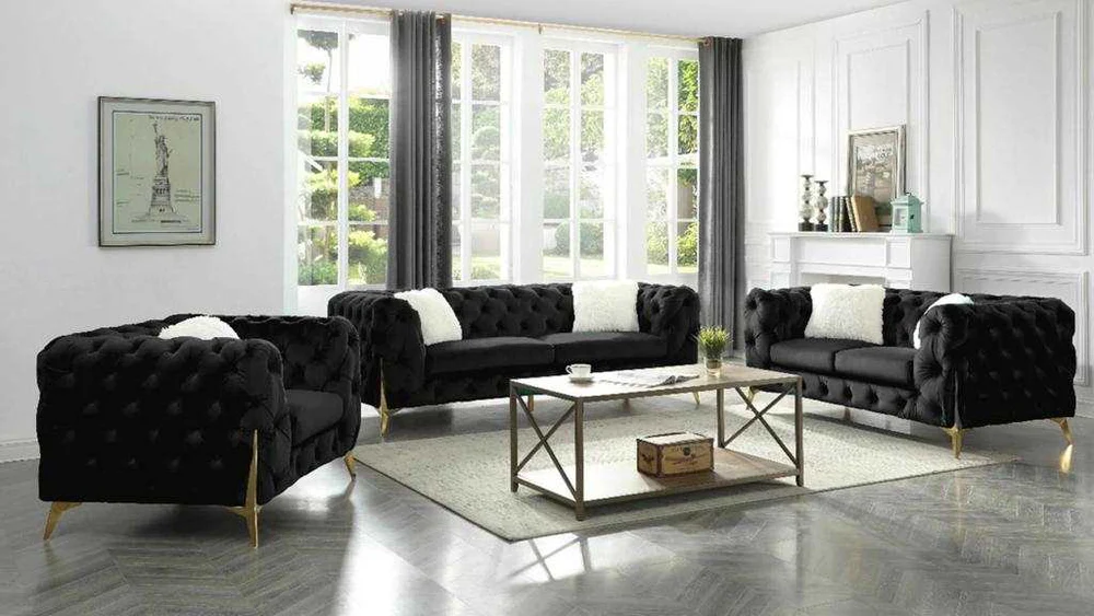 MichelleModernSofaSetBlack Michelle Modern Sofa Set Black - Image 1